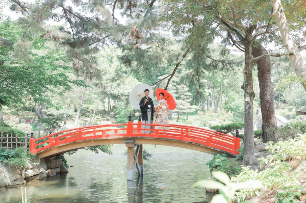 【縮景園】和装ロケーション