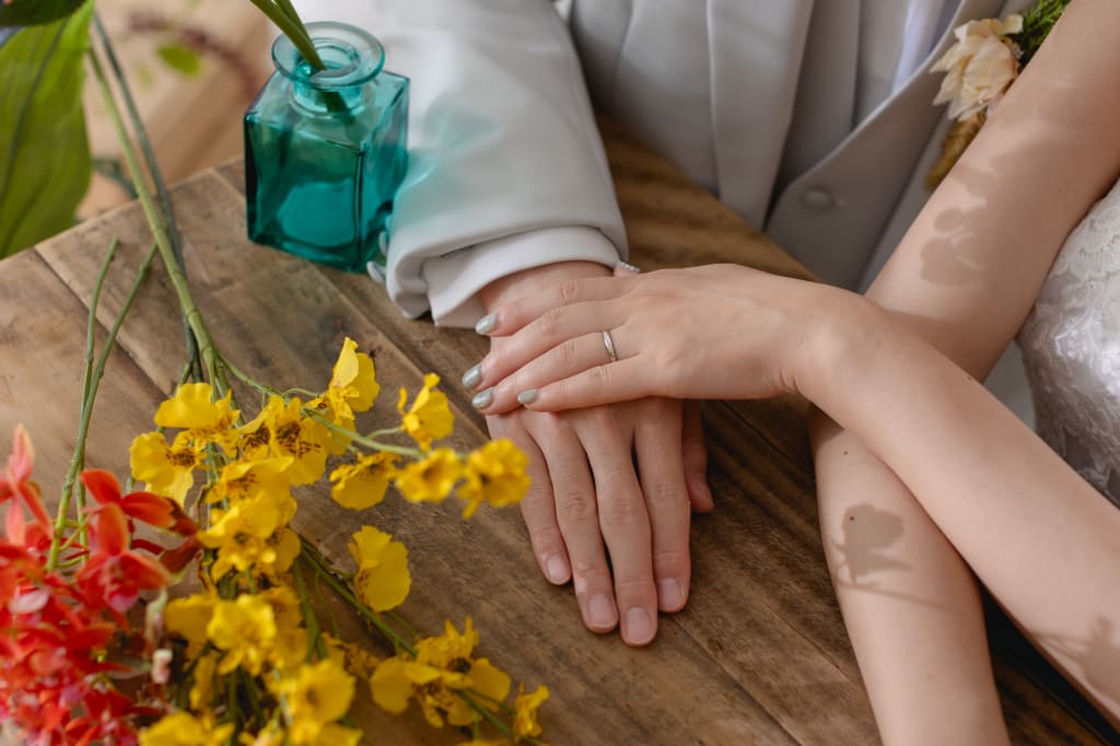 2人を彩る花々