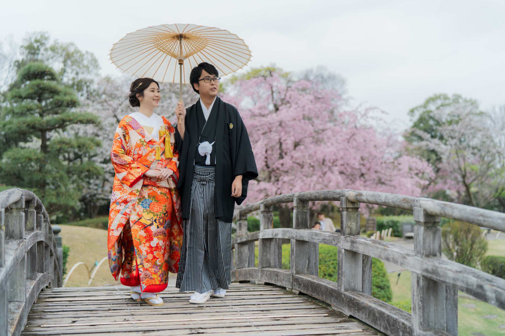 桜と竹林がWで楽しめる