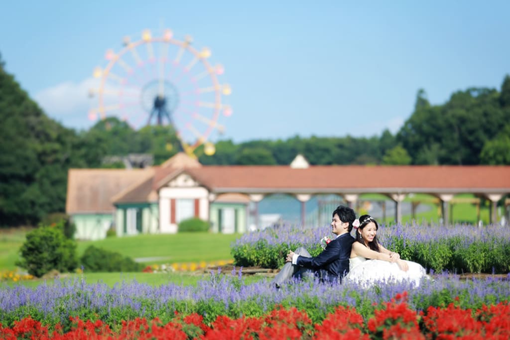 お花と緑の中で