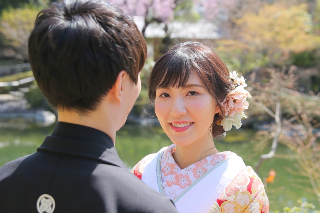 目白庭園でしだれ桜・屋内で洋装撮影しませんか♪