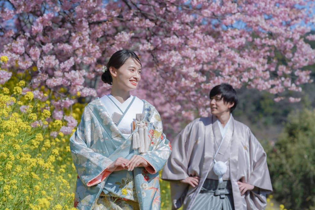 伊豆 河津桜【選べる2箇所】和装＆洋装ロケーションプラン | フォトウェディング・前撮り・結婚写真