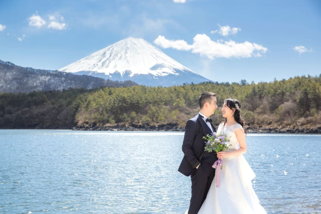 海外からのお客様、富士山ロケーション洋装2着撮影