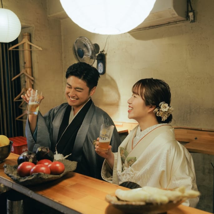 特別な衣装と いつもの乾杯