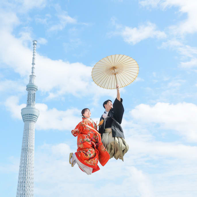浅草の街歩きで生まれた 心はずむ和装フォト | デコルテフォトグラフィー | 前撮り・フォトウェディング