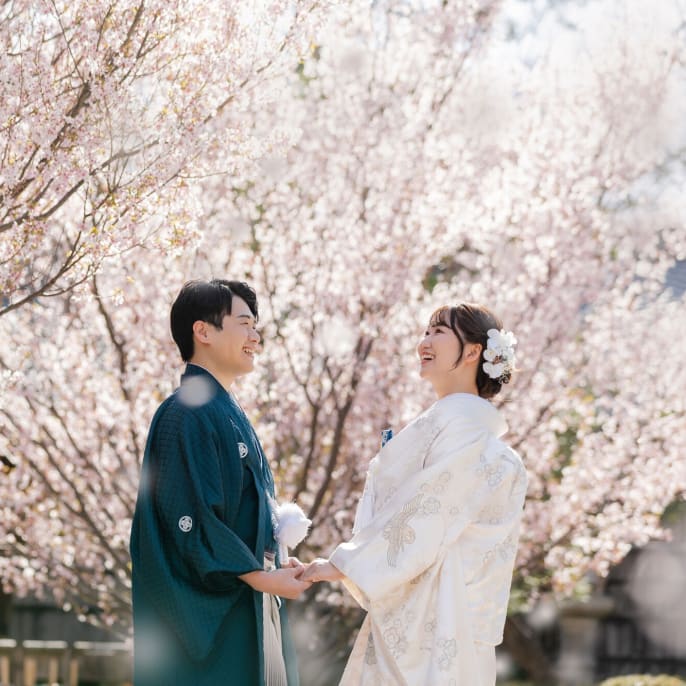 春の彩りと 茶の心 | デコルテフォトグラフィー | 前撮り・フォトウェディング