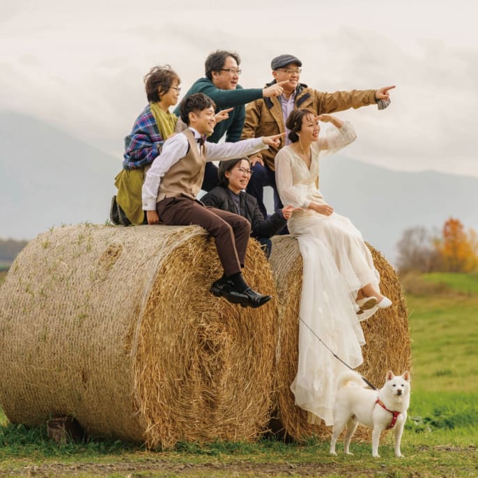 わんちゃんも一緒に 家族みんなで作る結婚写真 | スタジオAQUA 横浜みなとみらい店 | 前撮り・フォトウェディング