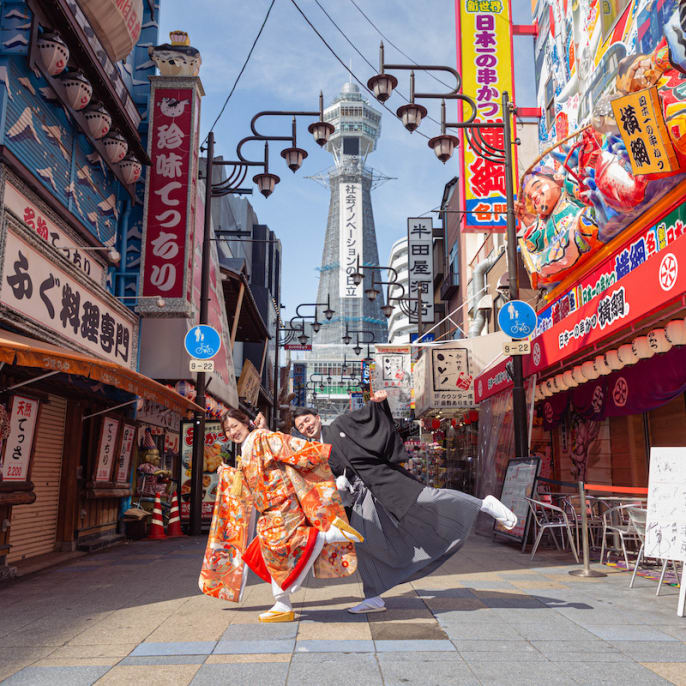 遊びながら、自由に楽しく 大阪ぐるりロケーション | デコルテフォトグラフィー | 前撮り・フォトウェディング