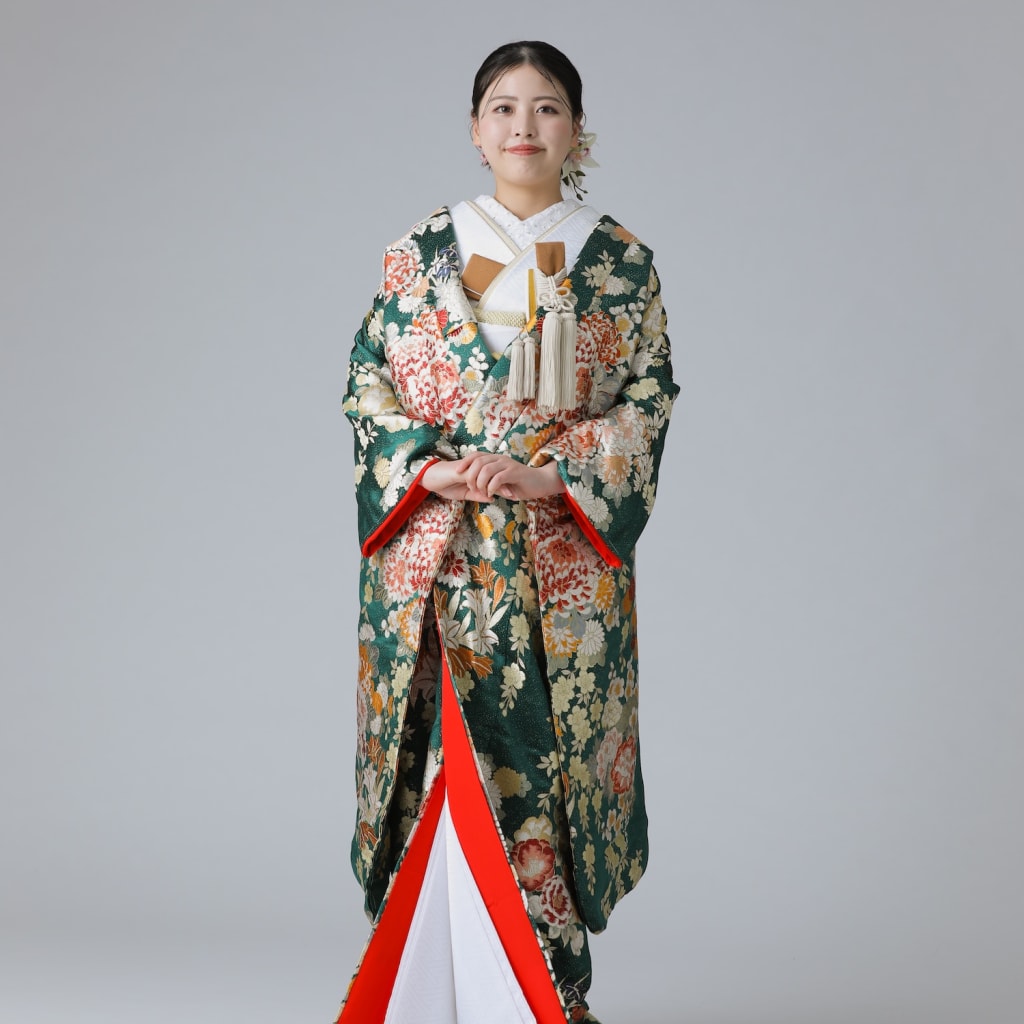 乱菊花丸紋　緑