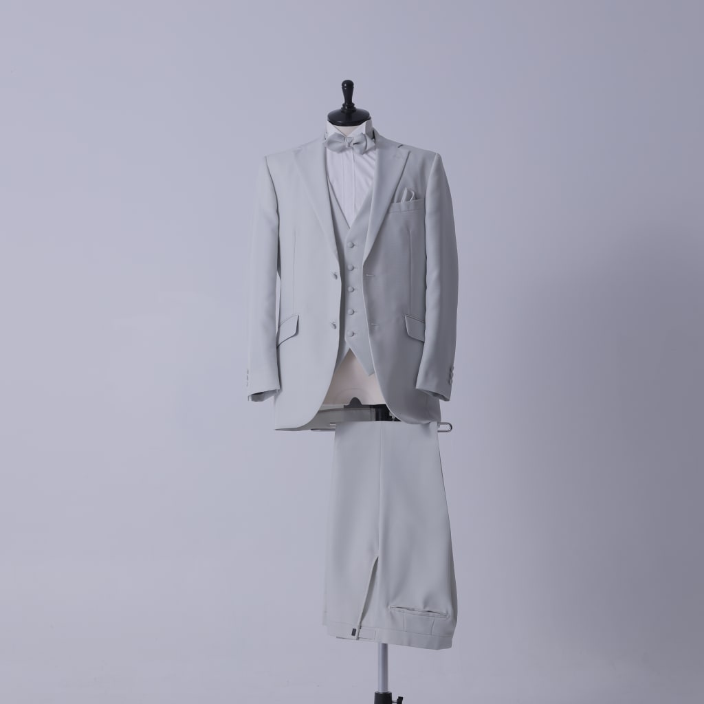 ノッチドラペルカジュアルグレー　ライトグレー