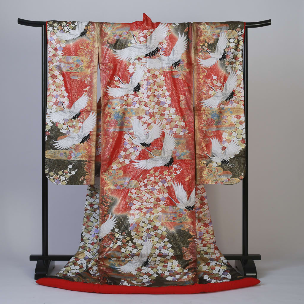 鶴朱赤黒グラデーション　IU02011