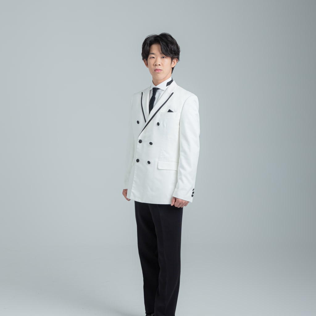 黒パイピング　ジャケットダブル