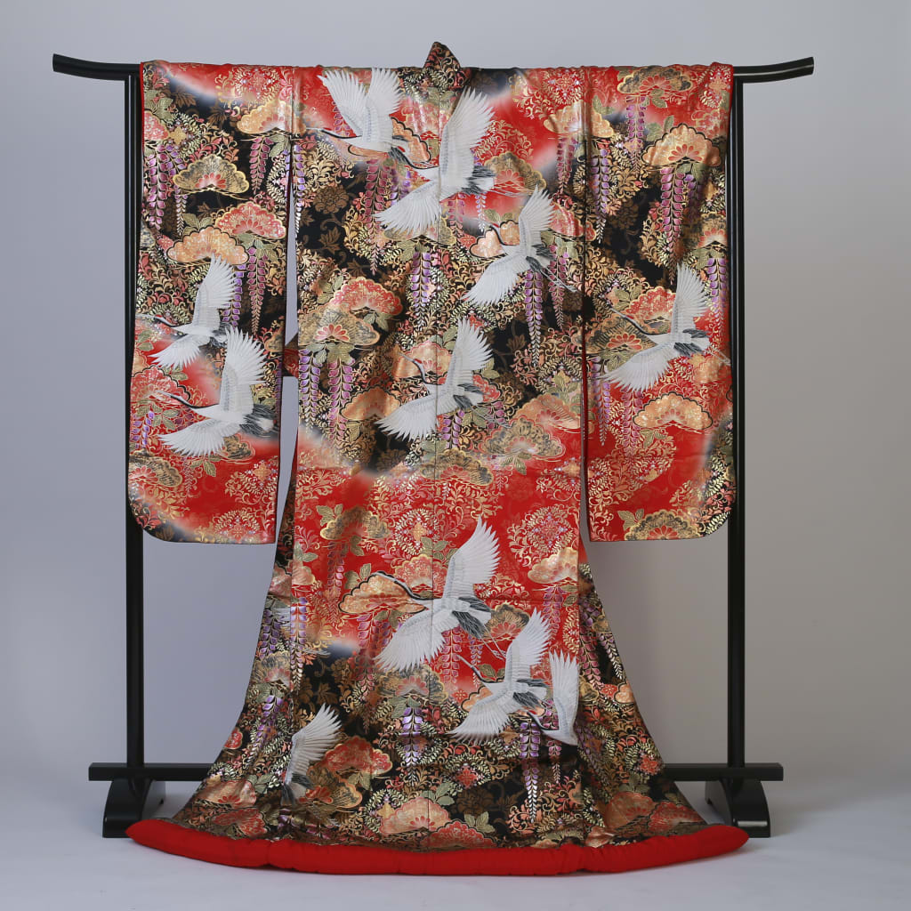 鶴と藤の花　IU02031