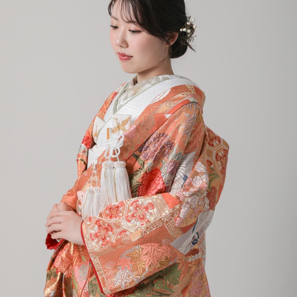 鶴　扇　四季花