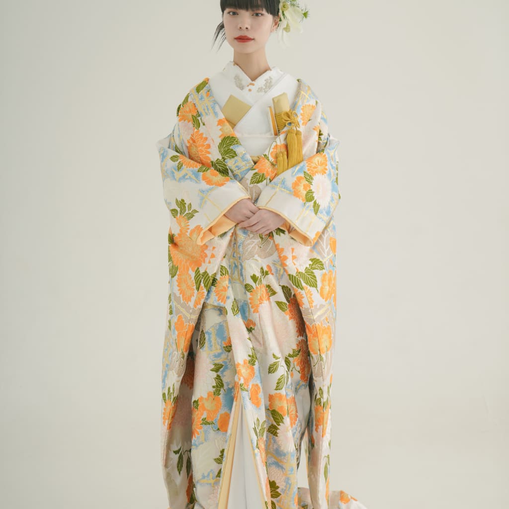 天竺井裄文様 / 白フキクリーム