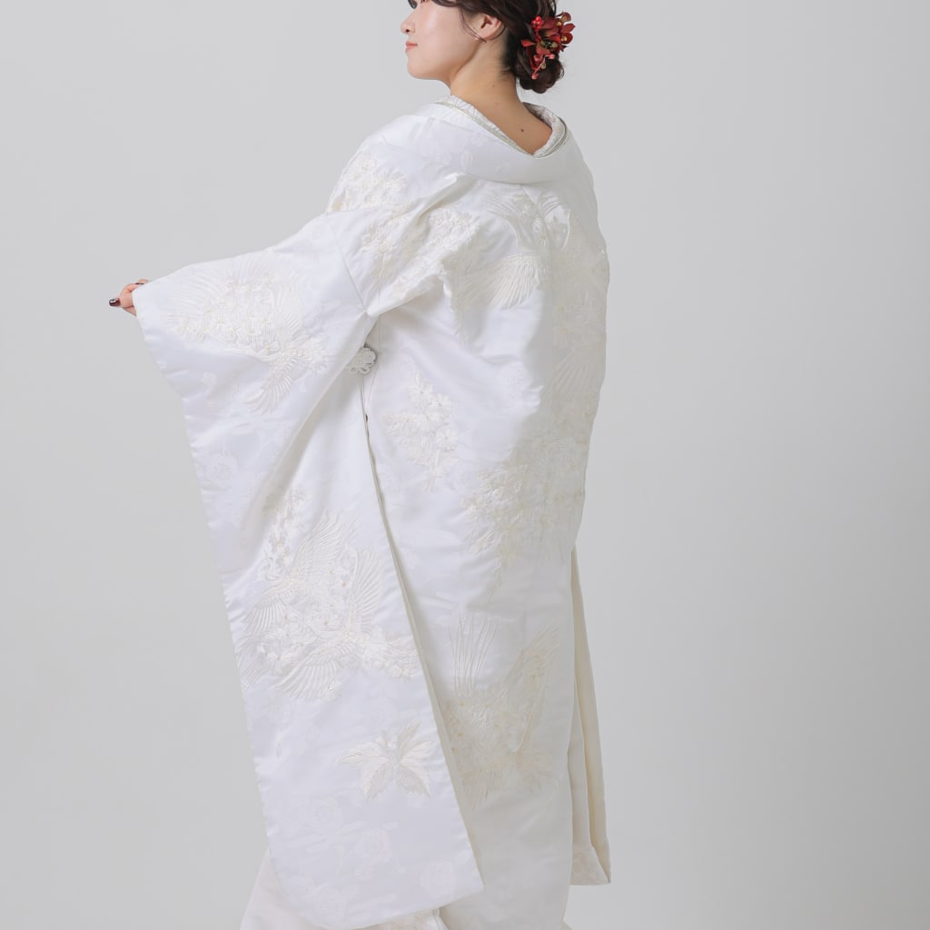 二羽鶴　枝垂桜