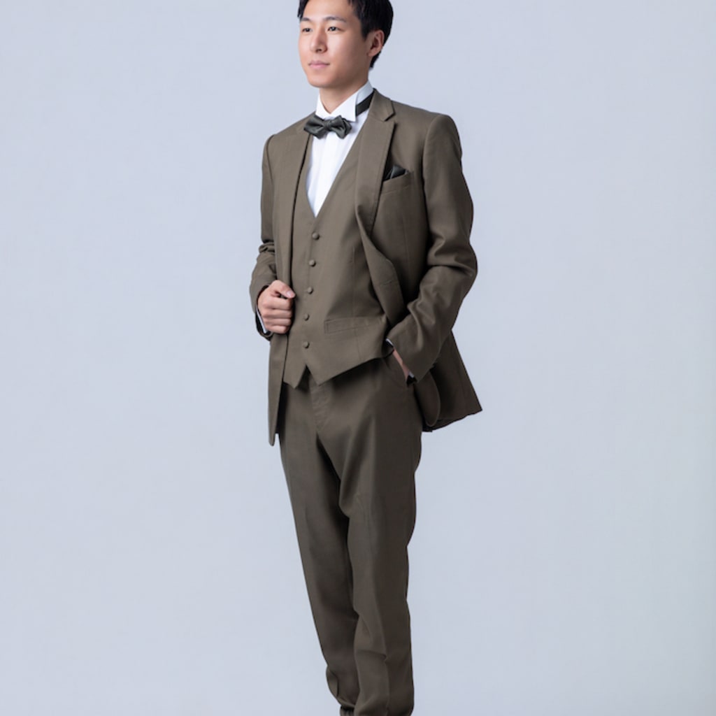 ノッチドラペルカジュアルタキシード/カーキ