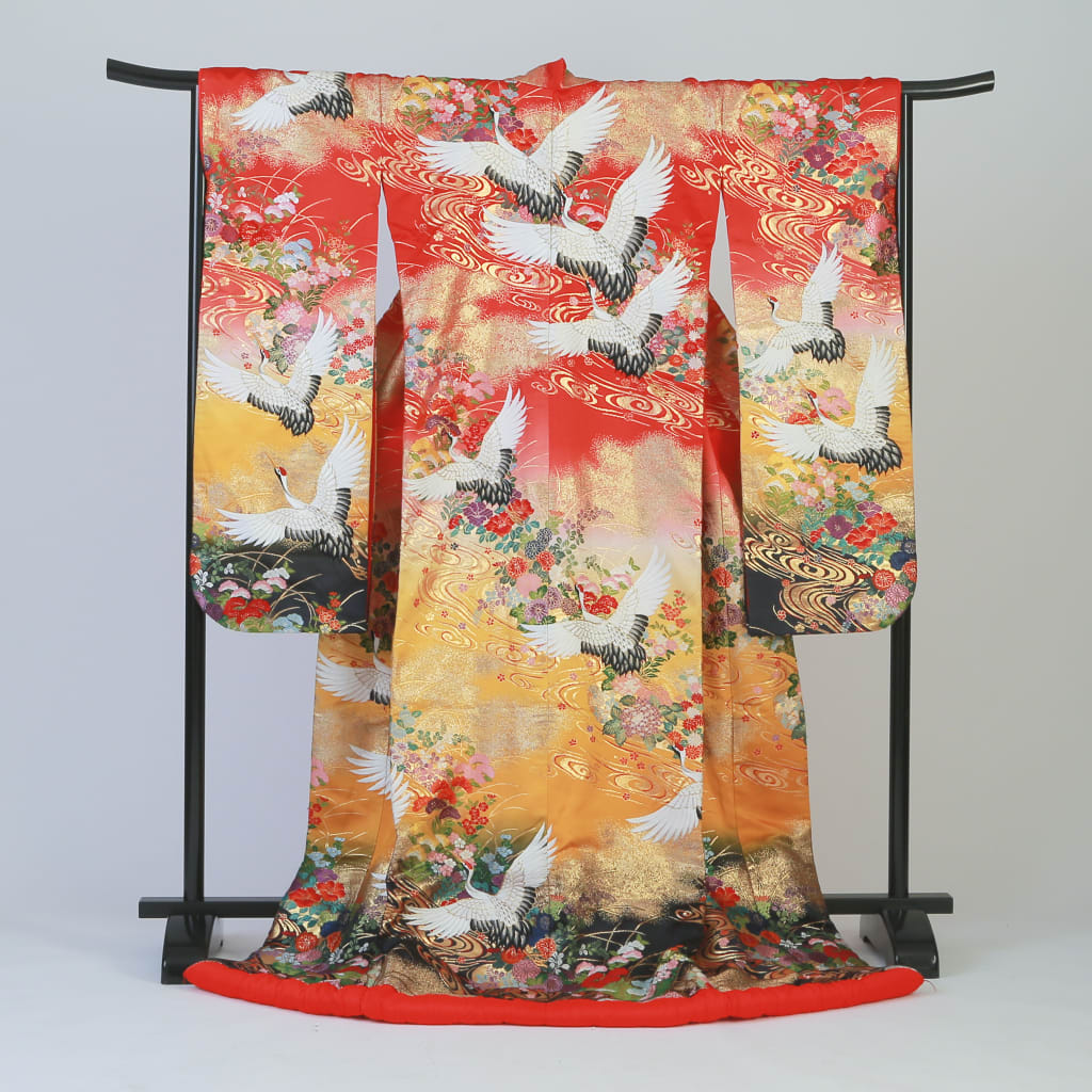 赤黒グラデーション鶴　IU02030