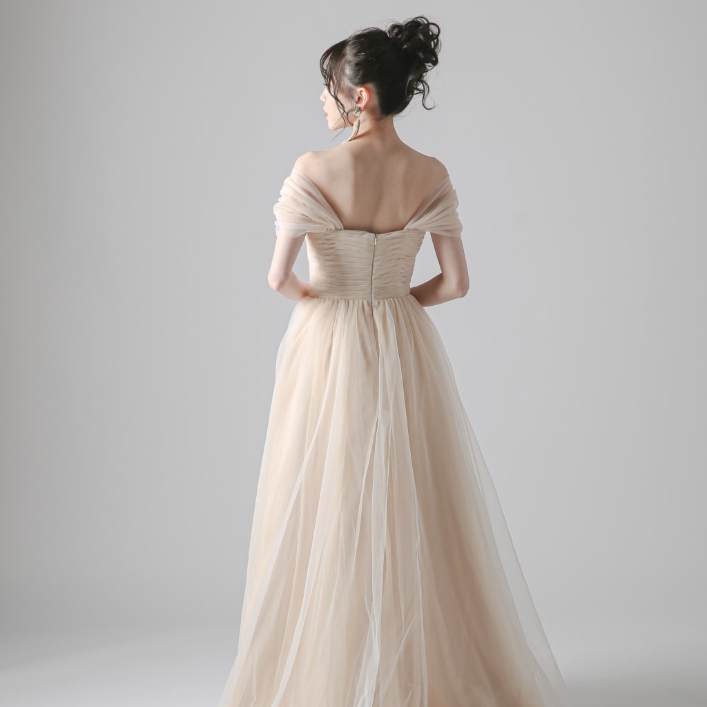 シンプルチュールオフショルダー