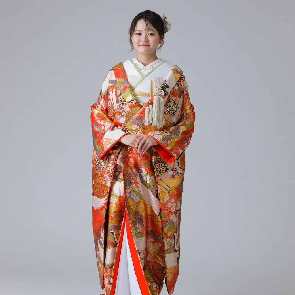 鶴 御所車 松 / レッド