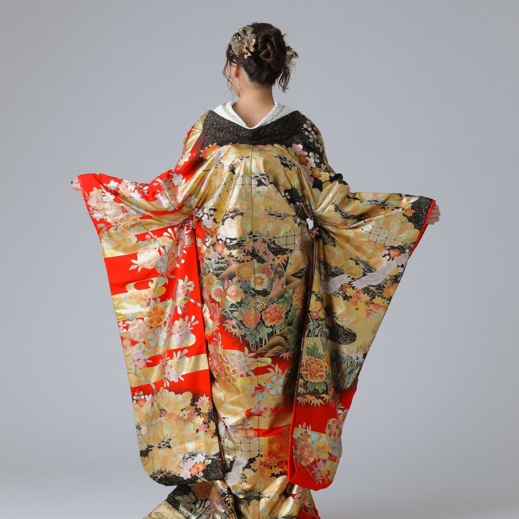 赤黒友禅　桜霞