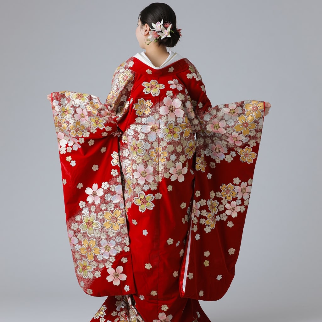 ベロア 桜づくし オーロララメ / レッド