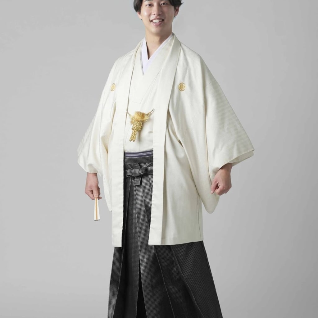 アイボリー×黒格子