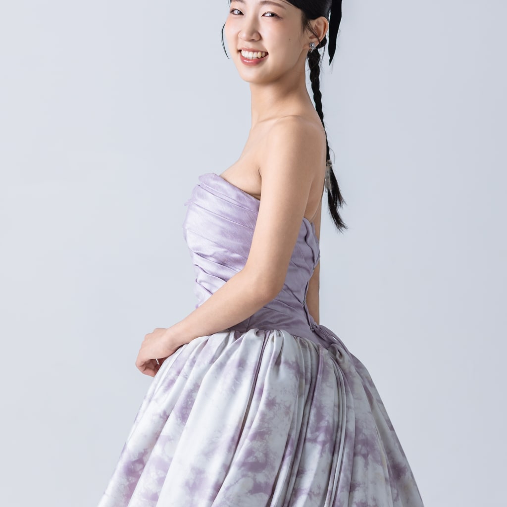 フラワープリント切替スカート/パープル