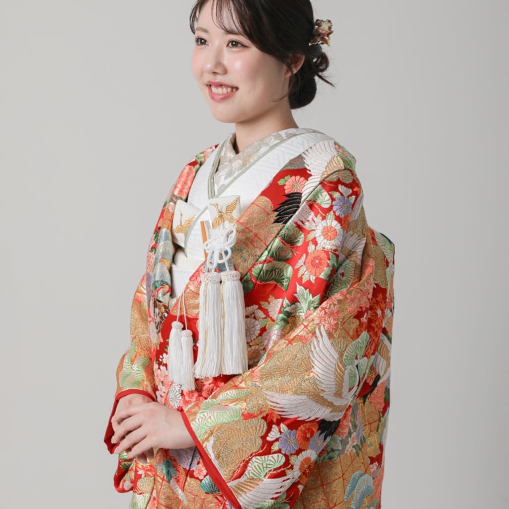 御所車 御所解 四季花 鶴
