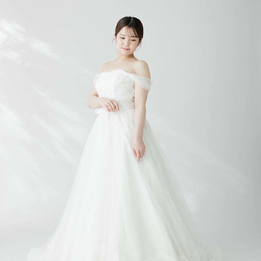 チュール袖　ウエストリボンベルト