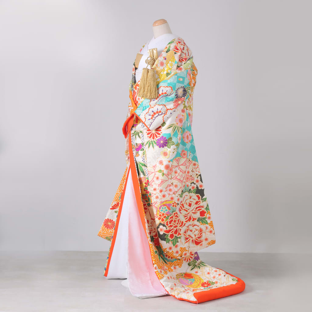 花柄カラフルオレンジ　IU00086