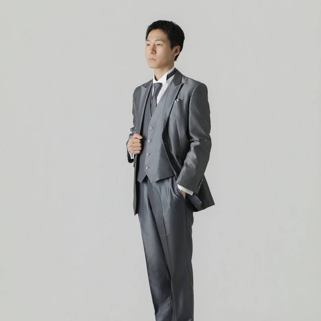 グレーネイビーストライプ