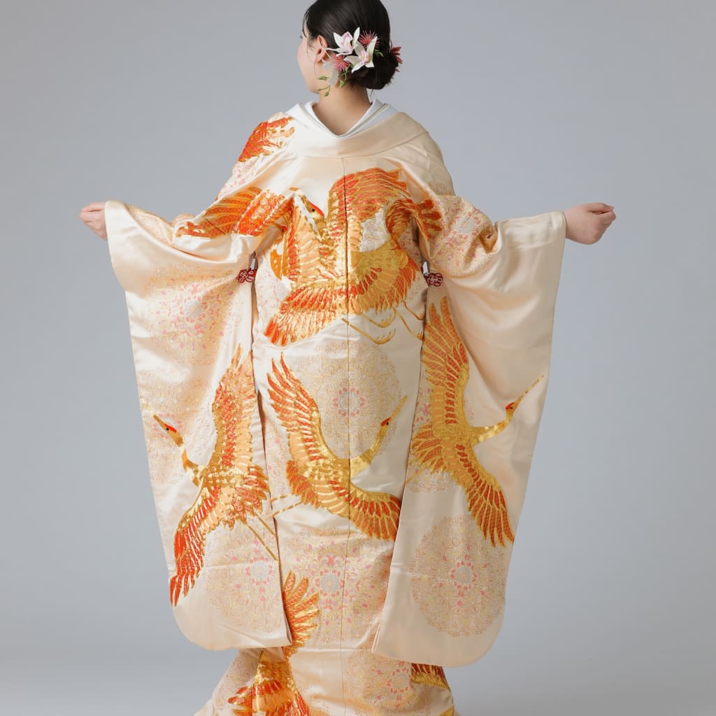 金鶴 正倉院文様　オフホワイト