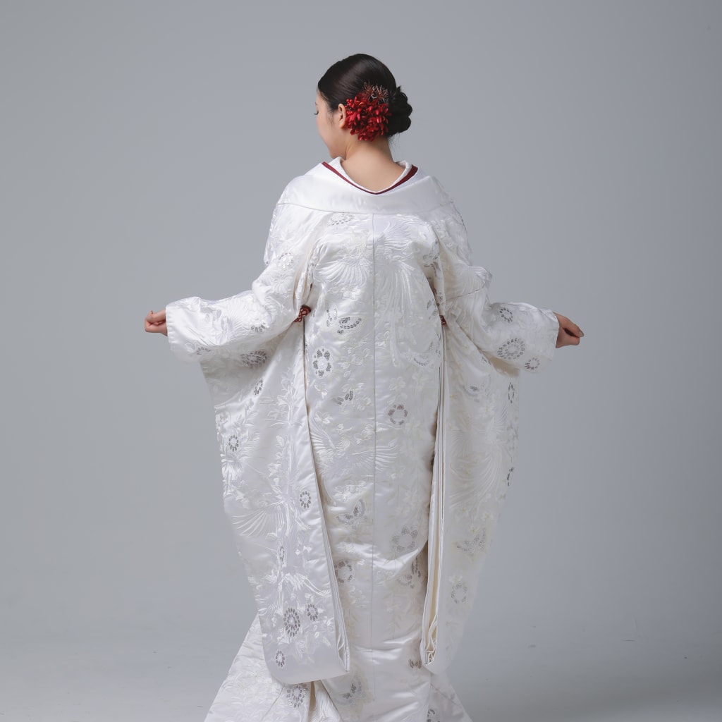 スパンコール枝垂れ桜　蝶 / オフホワイトWU00316