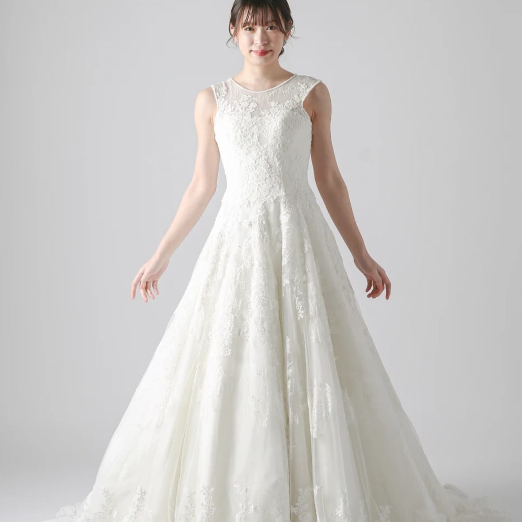 ビーズ縁取りレースフレンチ　総レース