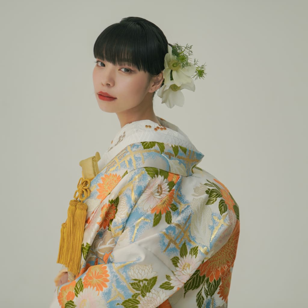 天竺井裄文様 / 白フキクリーム