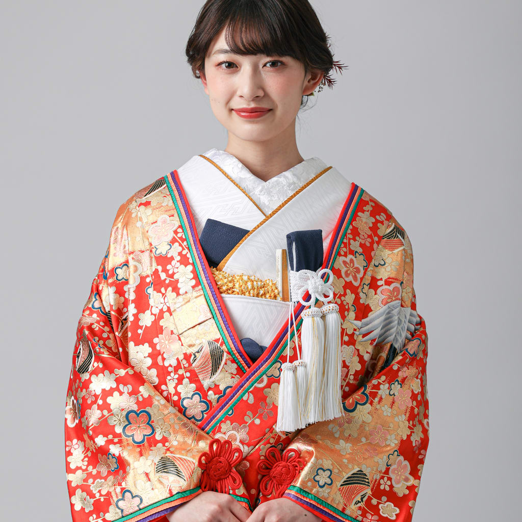 金枝垂れ桜　鶴　八重重ね/レッド