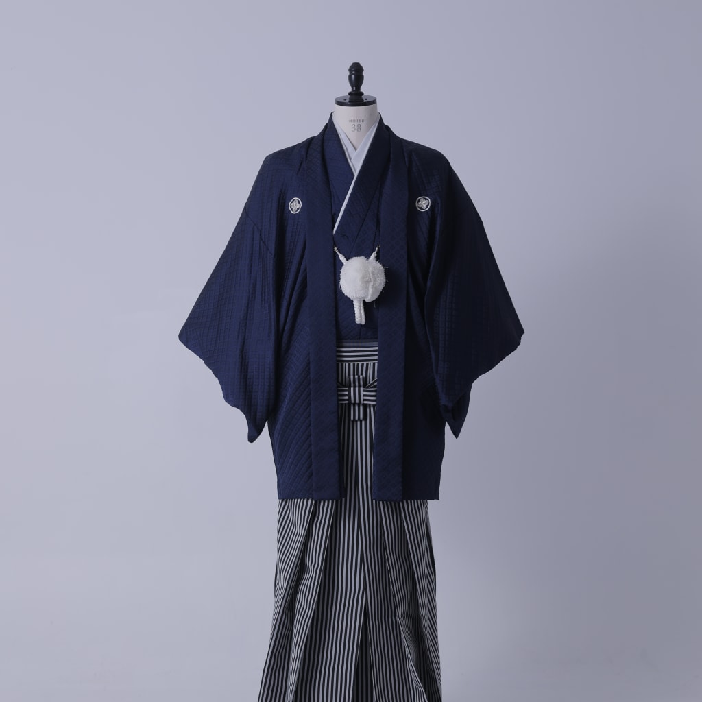 ネイビー紋付×スタンダード袴