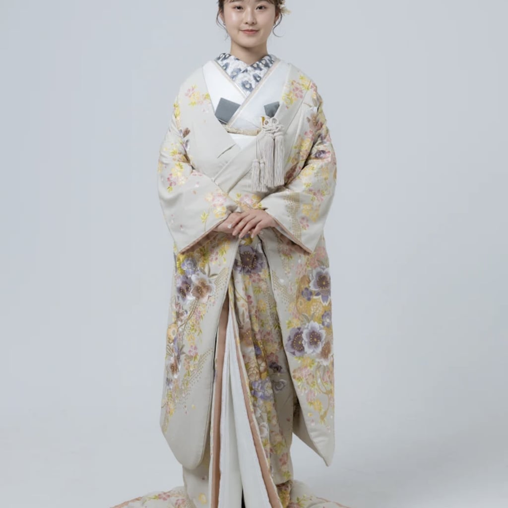 色打掛 枝垂桜花紋 ベージュIU01219