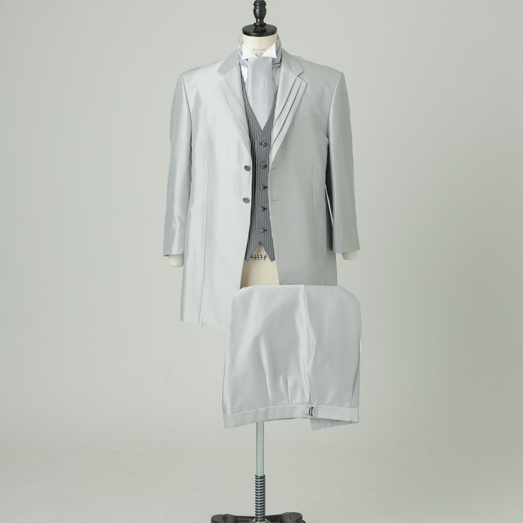 シルバーラペルタック　ストライプベスト