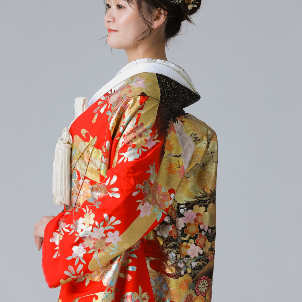 赤黒友禅　桜霞