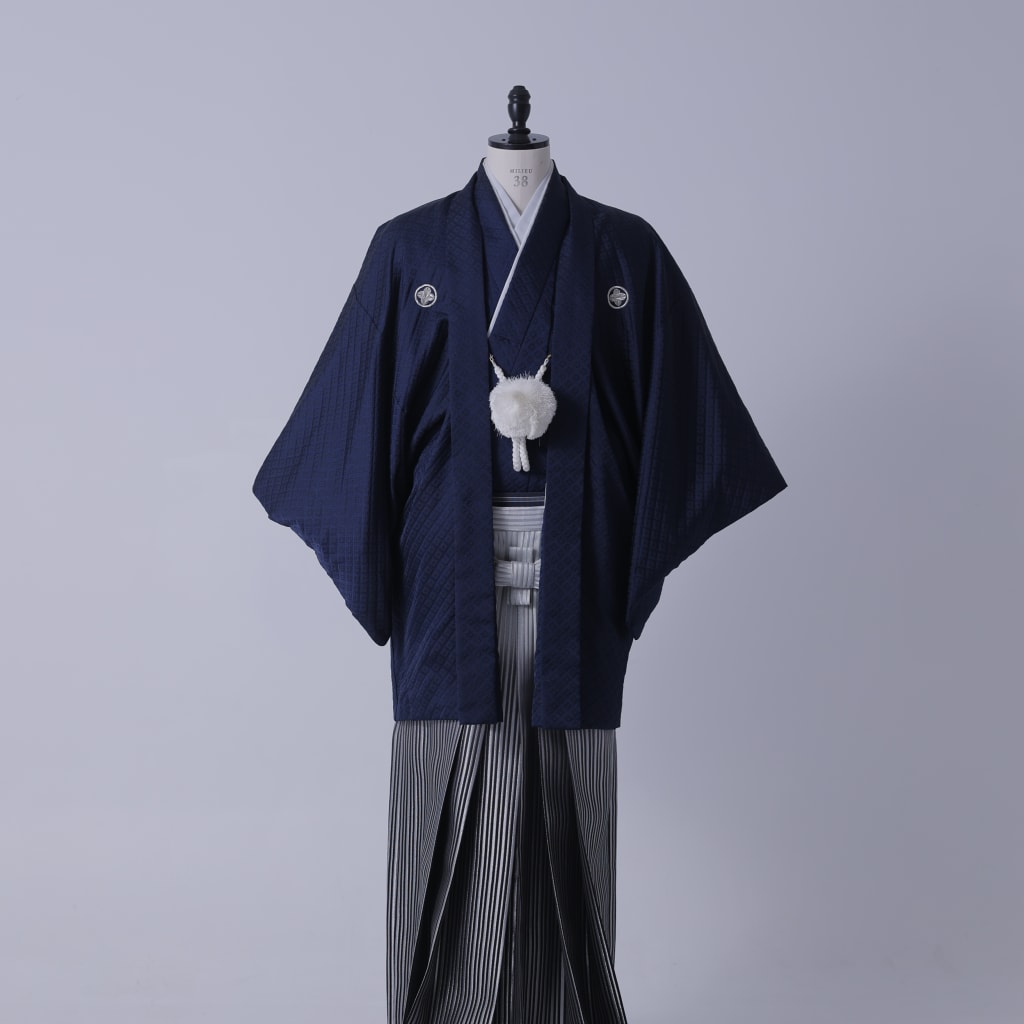  ネイビー紋付×グラデーション袴