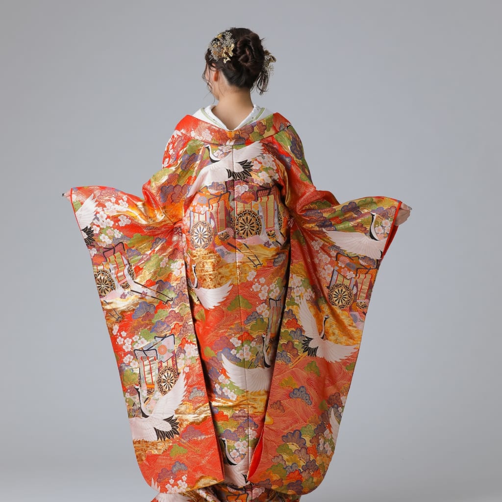 鶴 御所車 松 / レッド