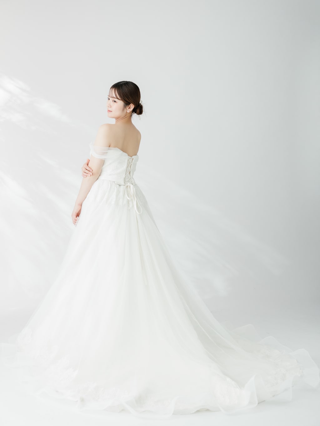 チュール袖　ウエストリボンベルト