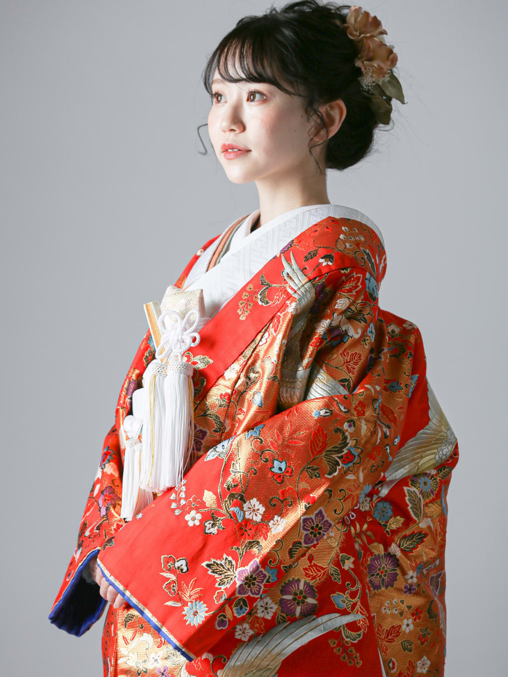 鶴 金雲取り 小花 | デコルテフォトグラフィー | 前撮り・フォトウェディング