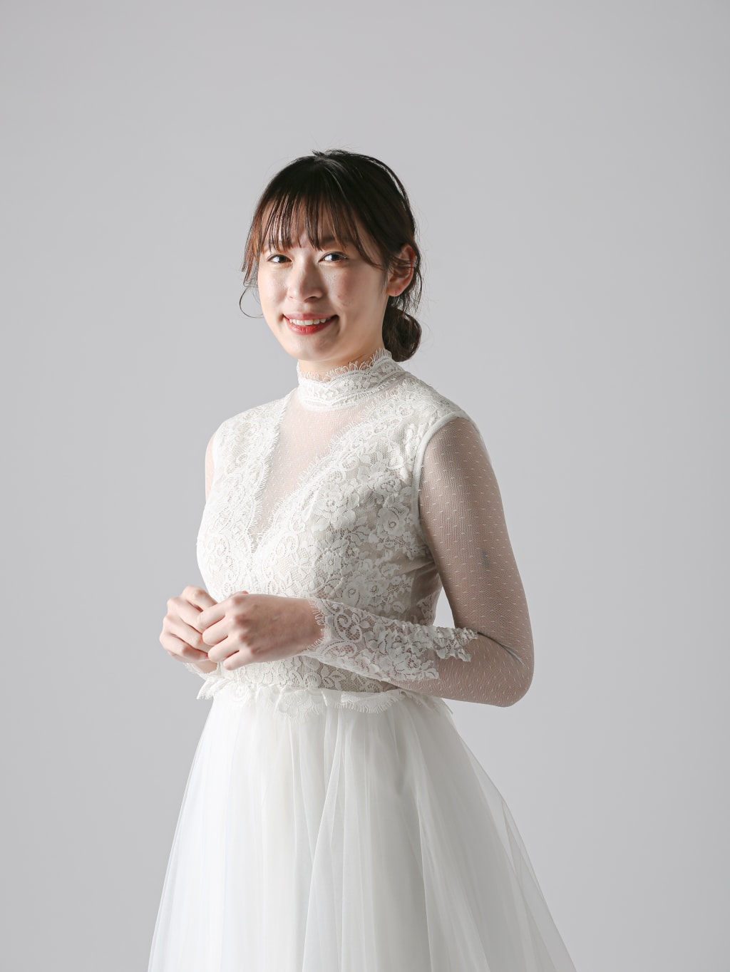 ハイネックシースルーレース | デコルテフォトグラフィー | 前撮り・フォトウェディング
