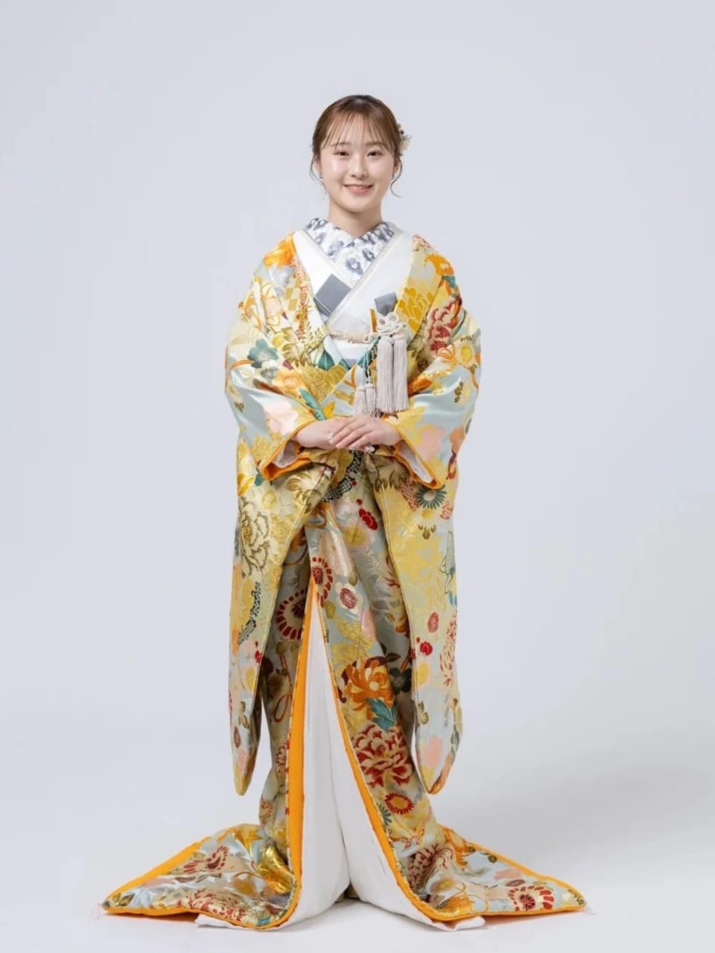 色打掛 桃山花灯り水色IU01186