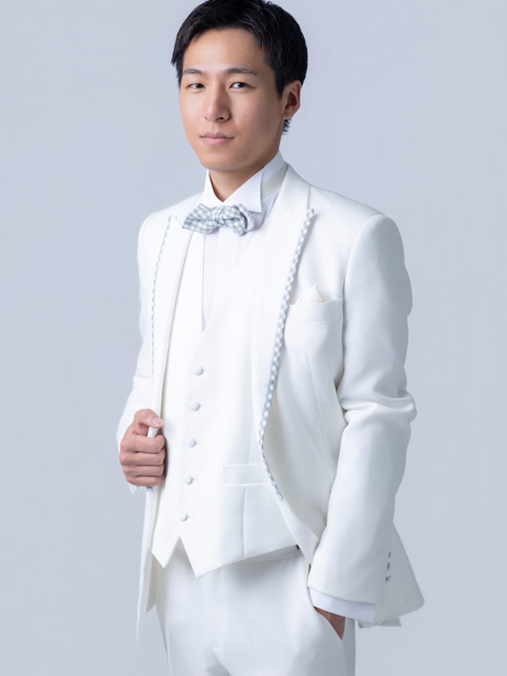 白・グレーチェックライン