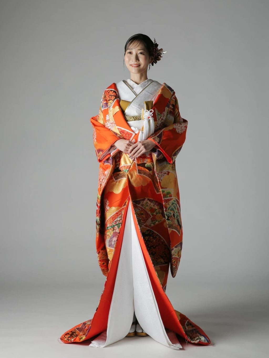 ☆婚礼衣装☆色打掛レトロ赤正絹 ☆婚礼衣装☆色打掛レトロ赤正絹