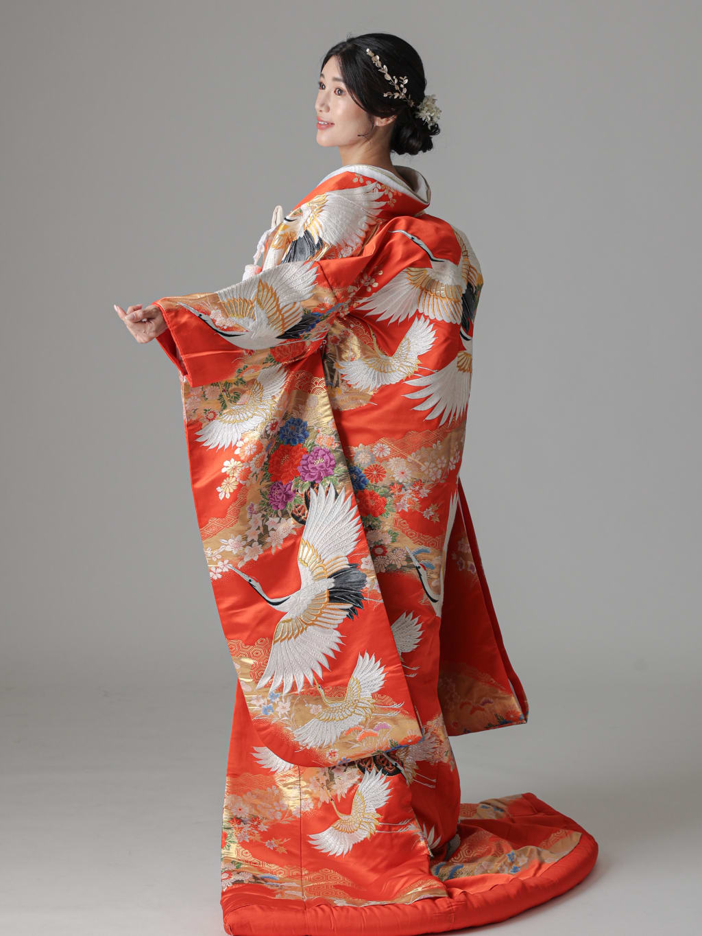 群れ鶴 花車/朱赤 | デコルテフォトグラフィー | 前撮り・フォトウェディング